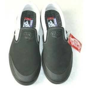 Vans Men's BMX Slip On Dakota Roche Leather Canvas Shoes Black White Popcush NIB